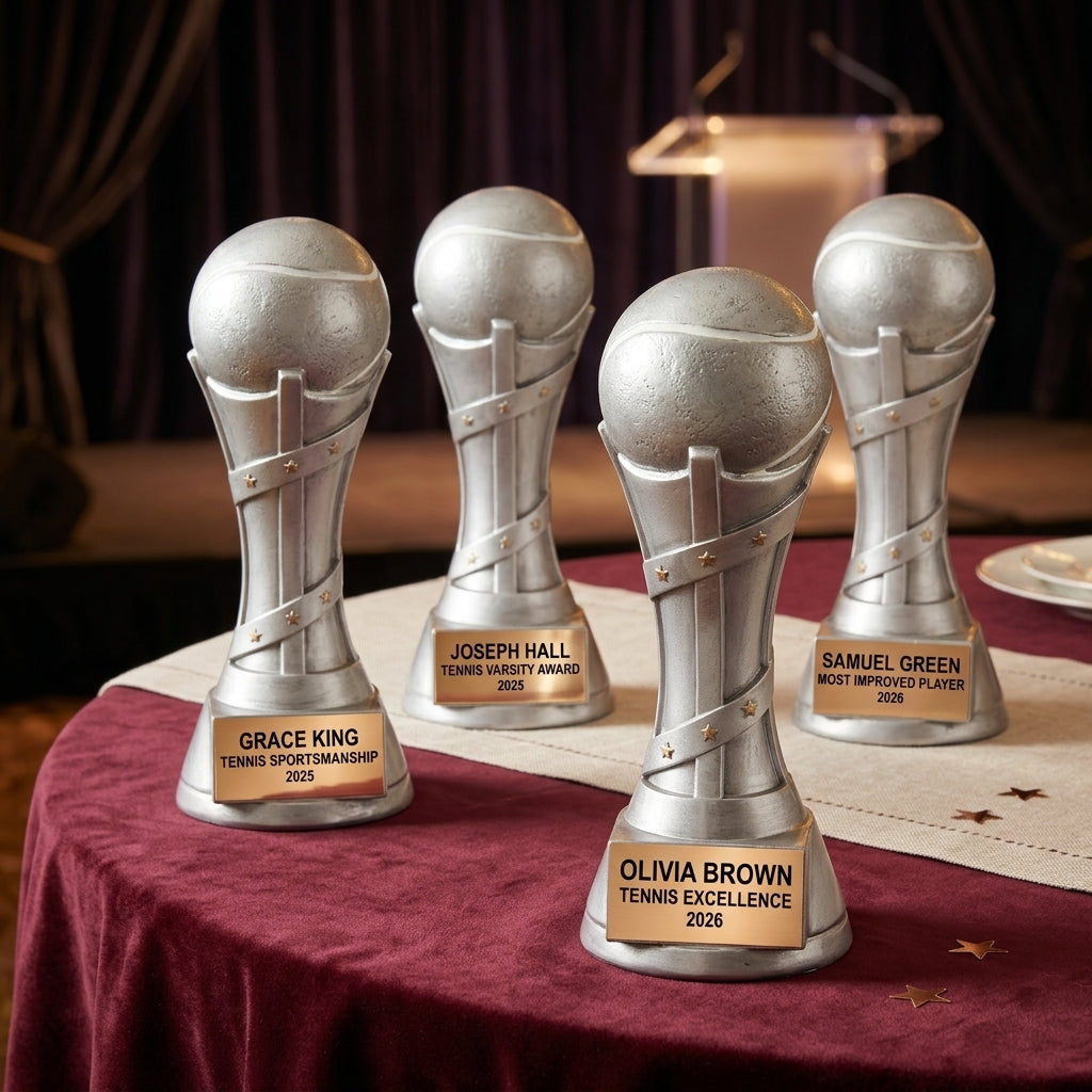 Tennis Award Trophy | Personalized | Custom Engraved | Tennis Champion | Player Gift | Tennis Coach Gift | Team Awards - View 6