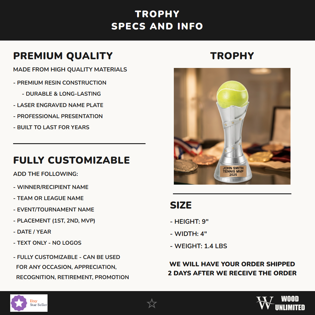 Tennis Victory Resin Trophy