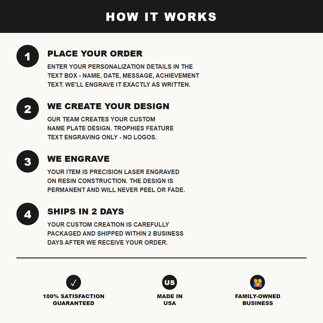 How to Order Your Tennis Trophy Award — choose text, we engrave, ships in 2 business days