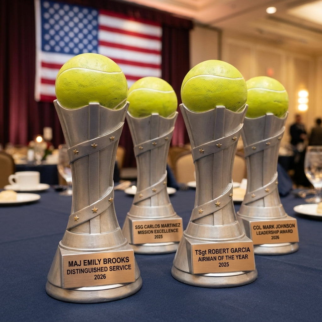 Tennis Trophy Award | Personalized Tennis Gift | Custom Engraved Name Plate | Tennis Champion Award | Tennis Player Gift - View 6