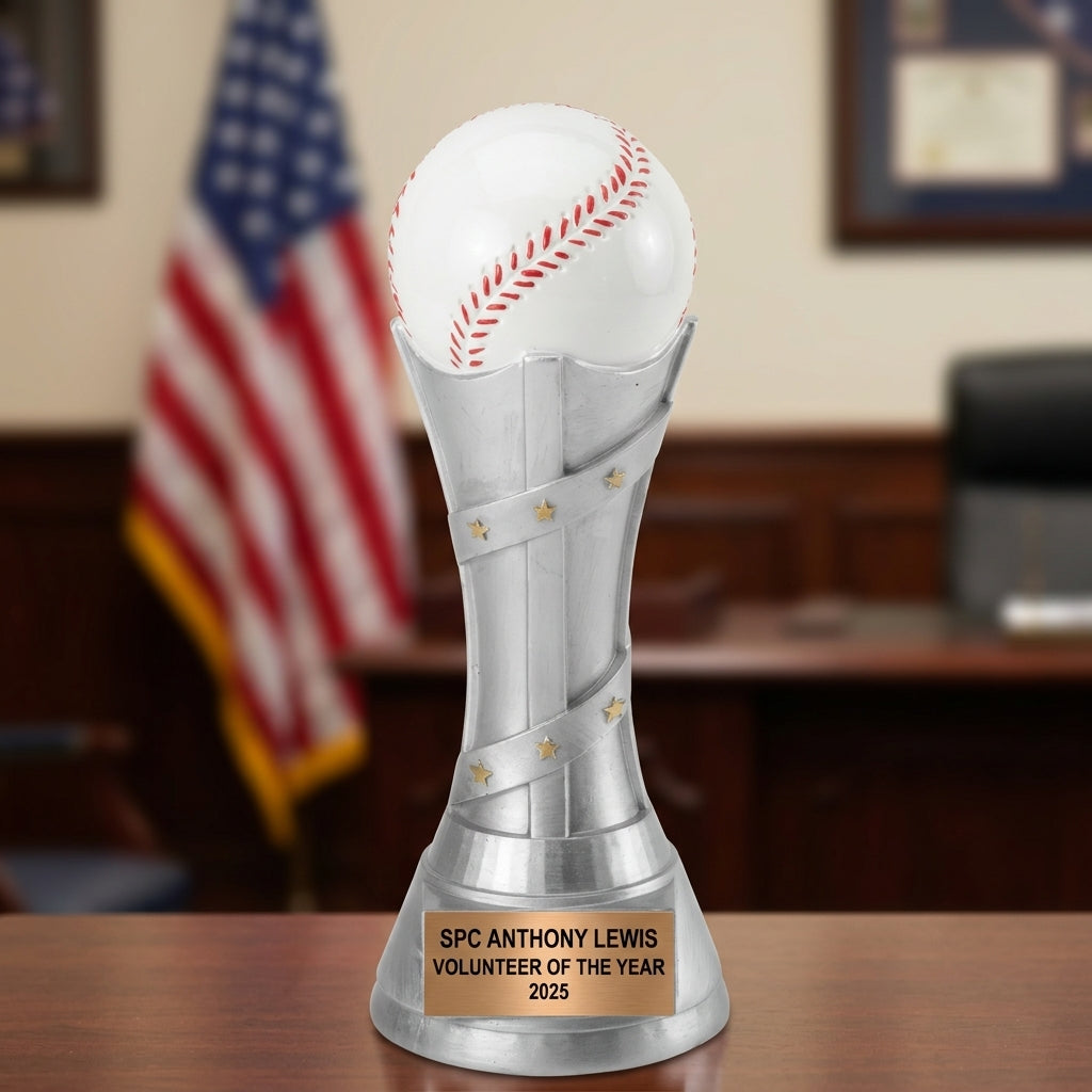 Baseball Trophy Award | Personalized | Custom Engraved | Baseball MVP Award | Team Gift | Baseball Gifts | Engraved Baseball Award - View 1