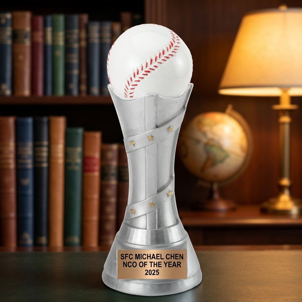 Baseball Trophy Award | Personalized | Custom Engraved | Baseball MVP Award | Team Gift | Baseball Gifts | Engraved Baseball Award - View 3
