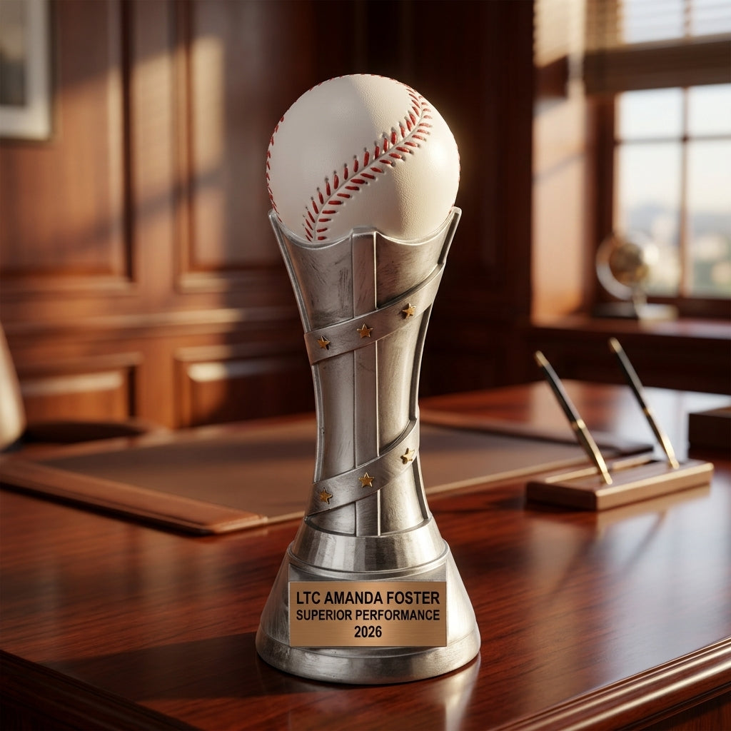 Baseball Trophy Award | Personalized | Custom Engraved | Baseball MVP Award | Team Gift | Baseball Gifts | Engraved Baseball Award - View 5