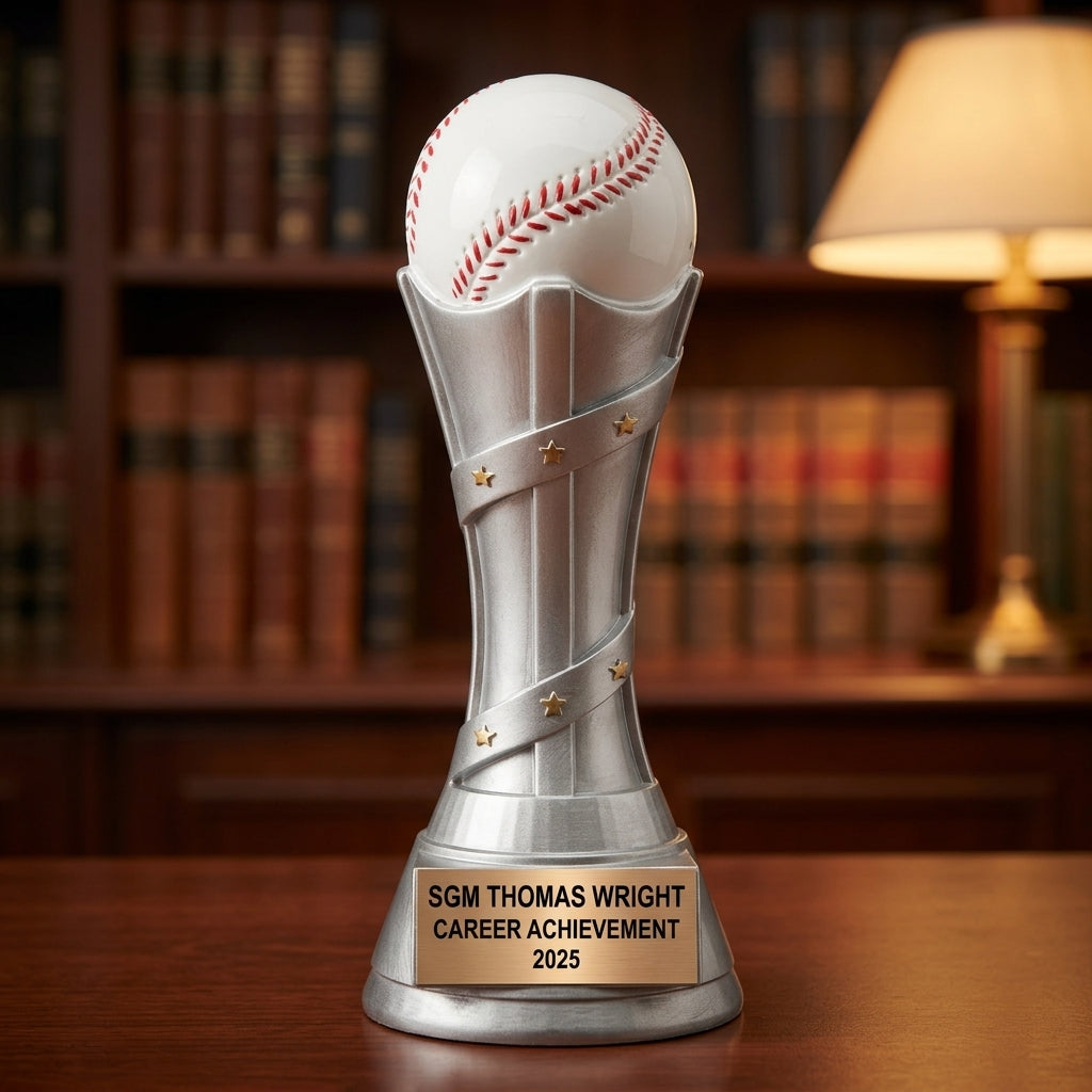 Baseball Award Trophy | Personalized Baseball Gift | Custom Engraved Baseball Trophy | Baseball MVP Award | Baseball Team Trophy - View 3