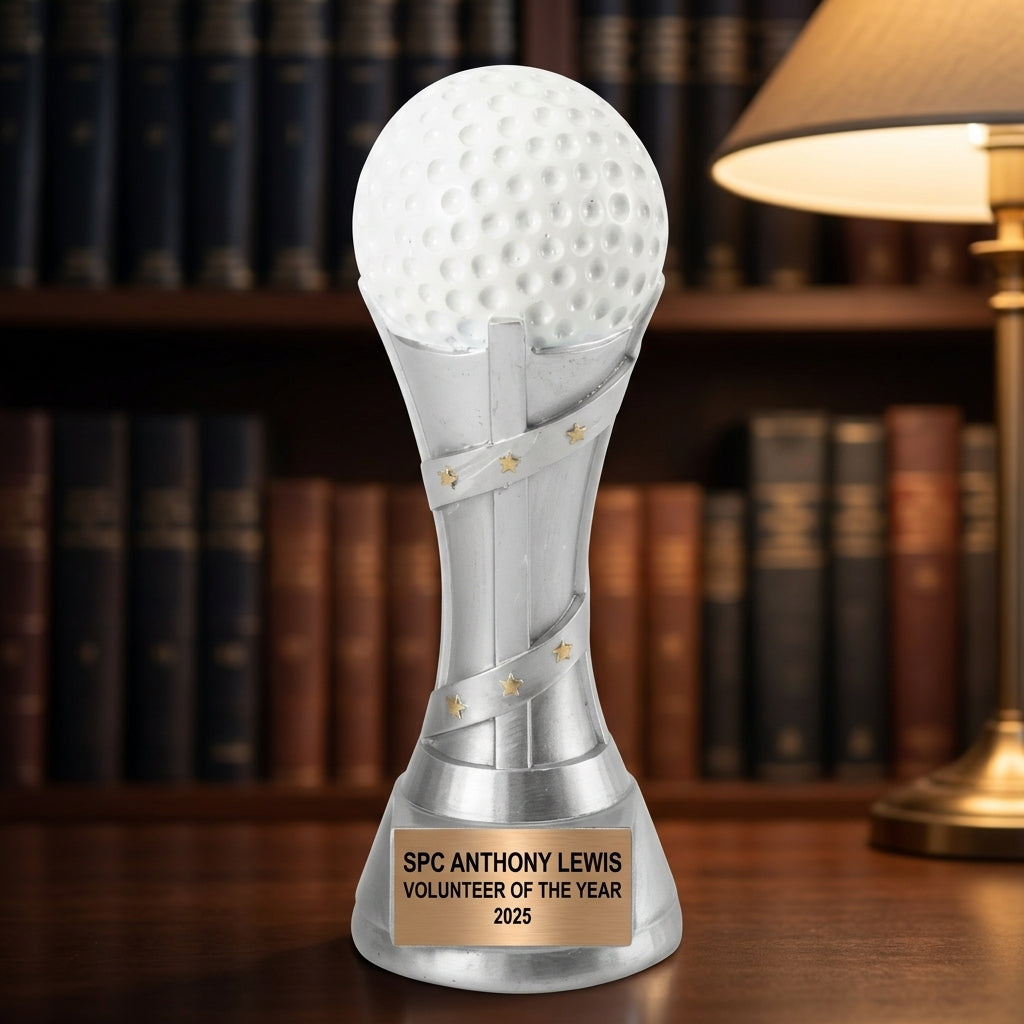 Golf Trophy Award | Personalized Golf Award | Custom Engraved | Golf Tournament Gift | Hole in One Trophy | Champion Award - View 3