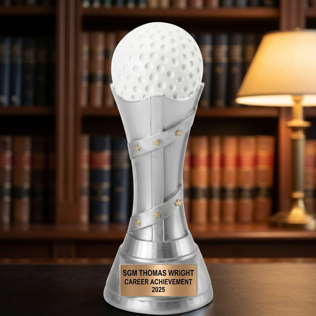 Golf Award Trophy | Personalized | Custom Engraved | Champion | Tournament Gift | Hole in One | Golf Gift | Engraved Trophy - View 3