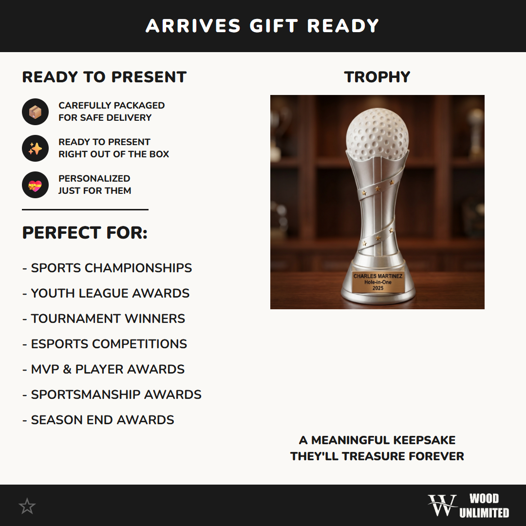 Golf Award Trophy | Personalized | Custom Engraved | Champion | Tournament Gift | Hole in One | Golf Gift | Engraved Trophy