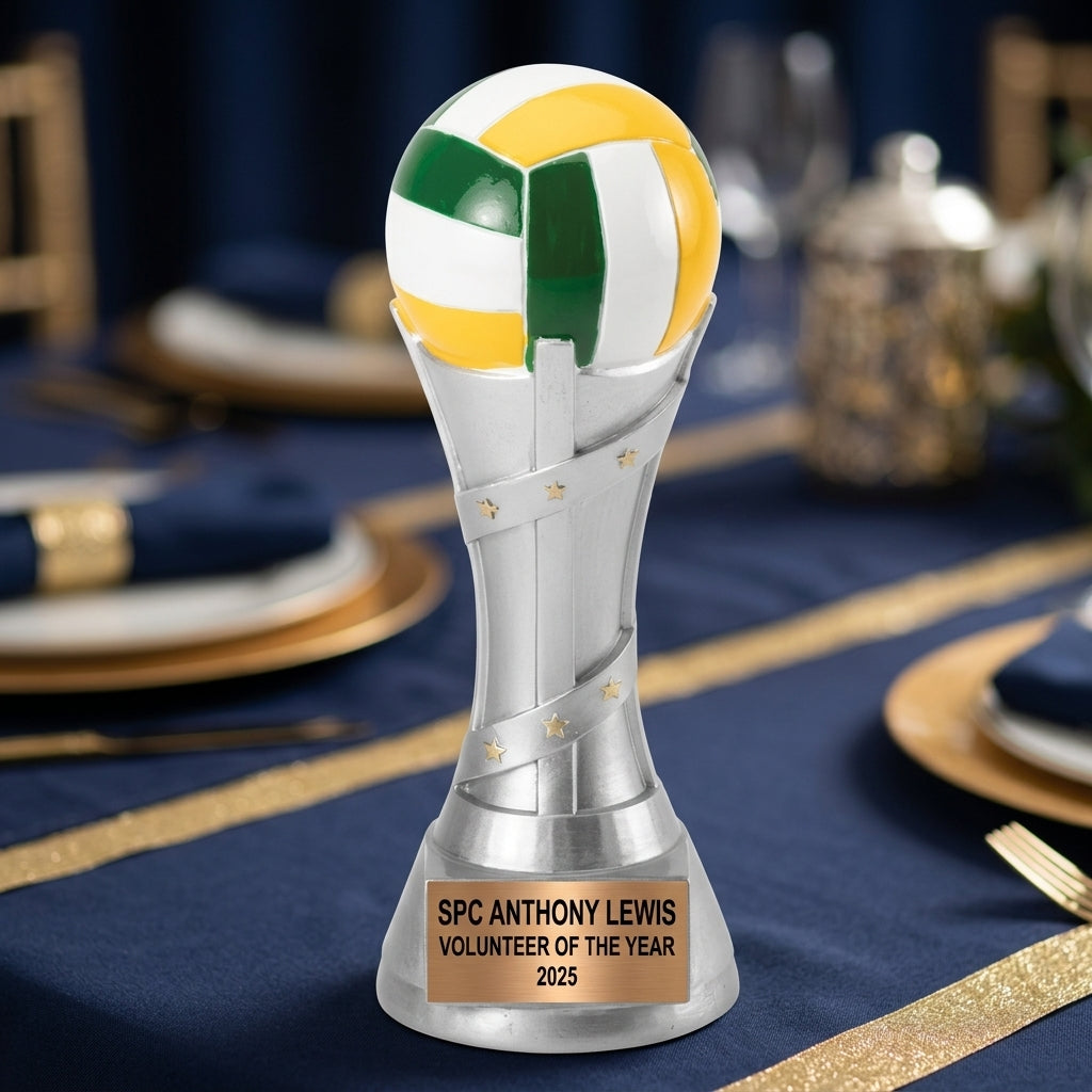Volleyball Trophy Award | Personalized | Custom Engraved Volleyball Gift | MVP Award | Volleyball Gifts for Players | Volleyball Coach Gift - View 2