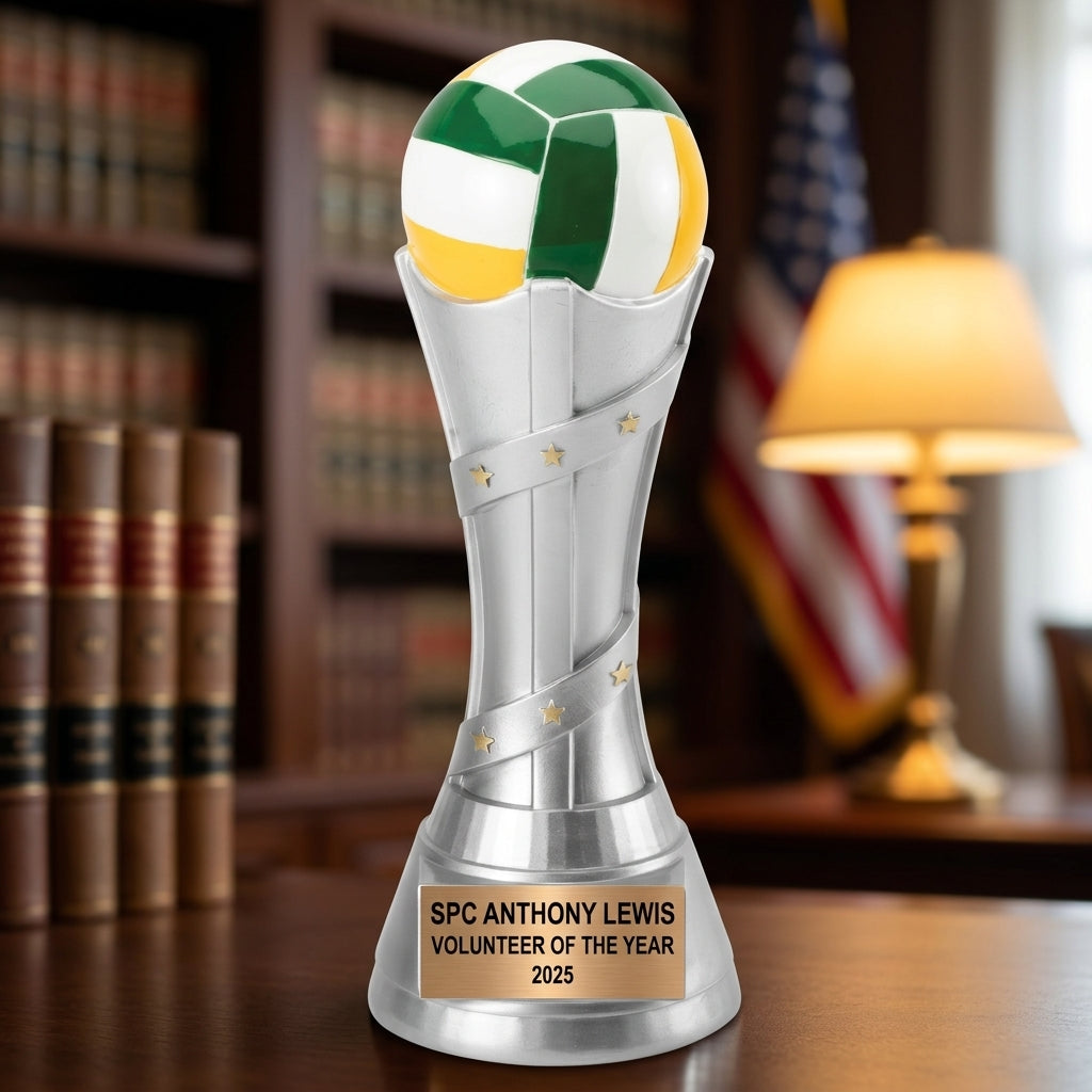 Volleyball Trophy Award | Personalized | Custom Engraved | Volleyball Gift | MVP Award | Team Award | Volleyball Gifts - View 3