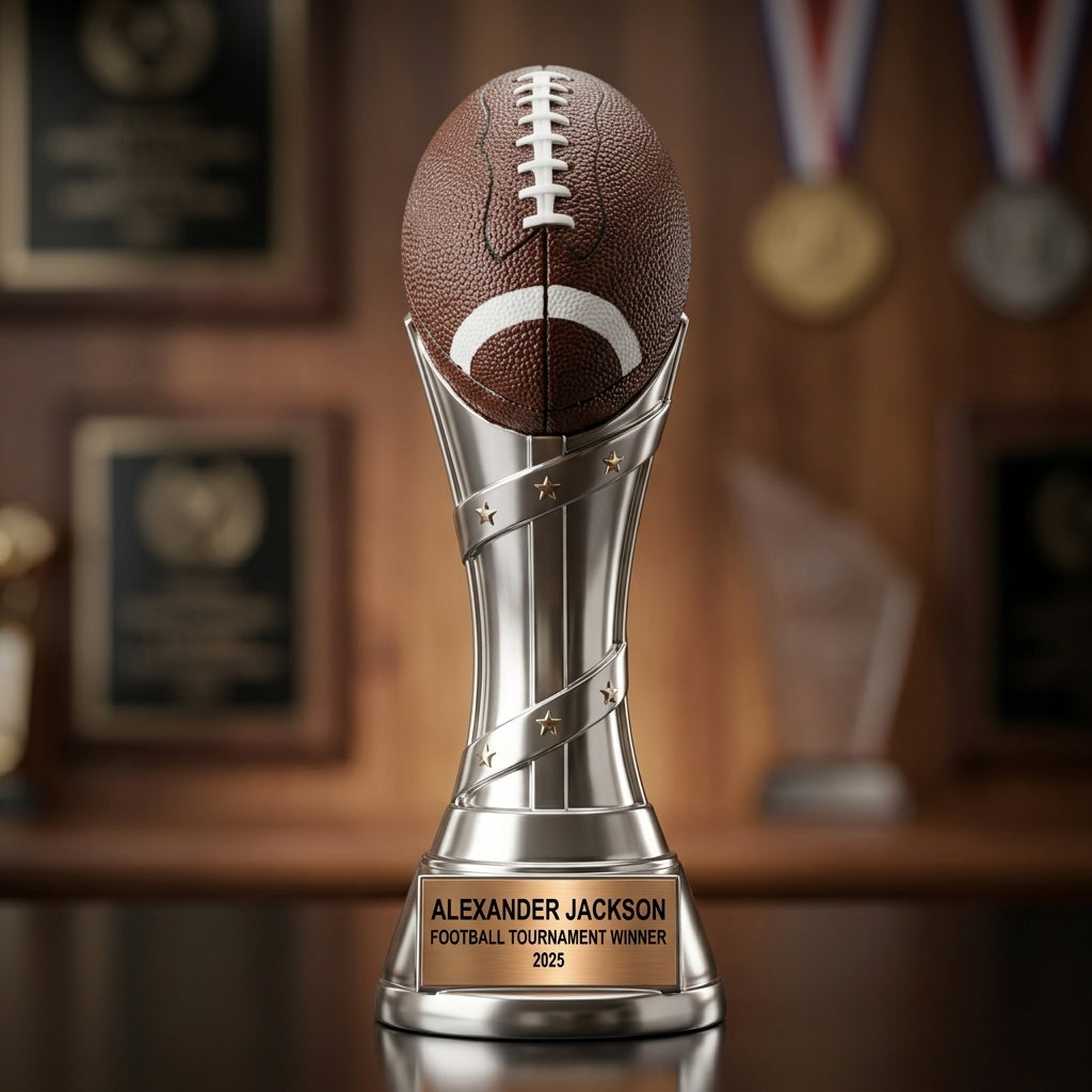 Football Trophy Award | Personalized | Custom Engraved | Football Award | Personalized Gift | Team Trophy | Football Gifts | Engraved Trophy - View 3