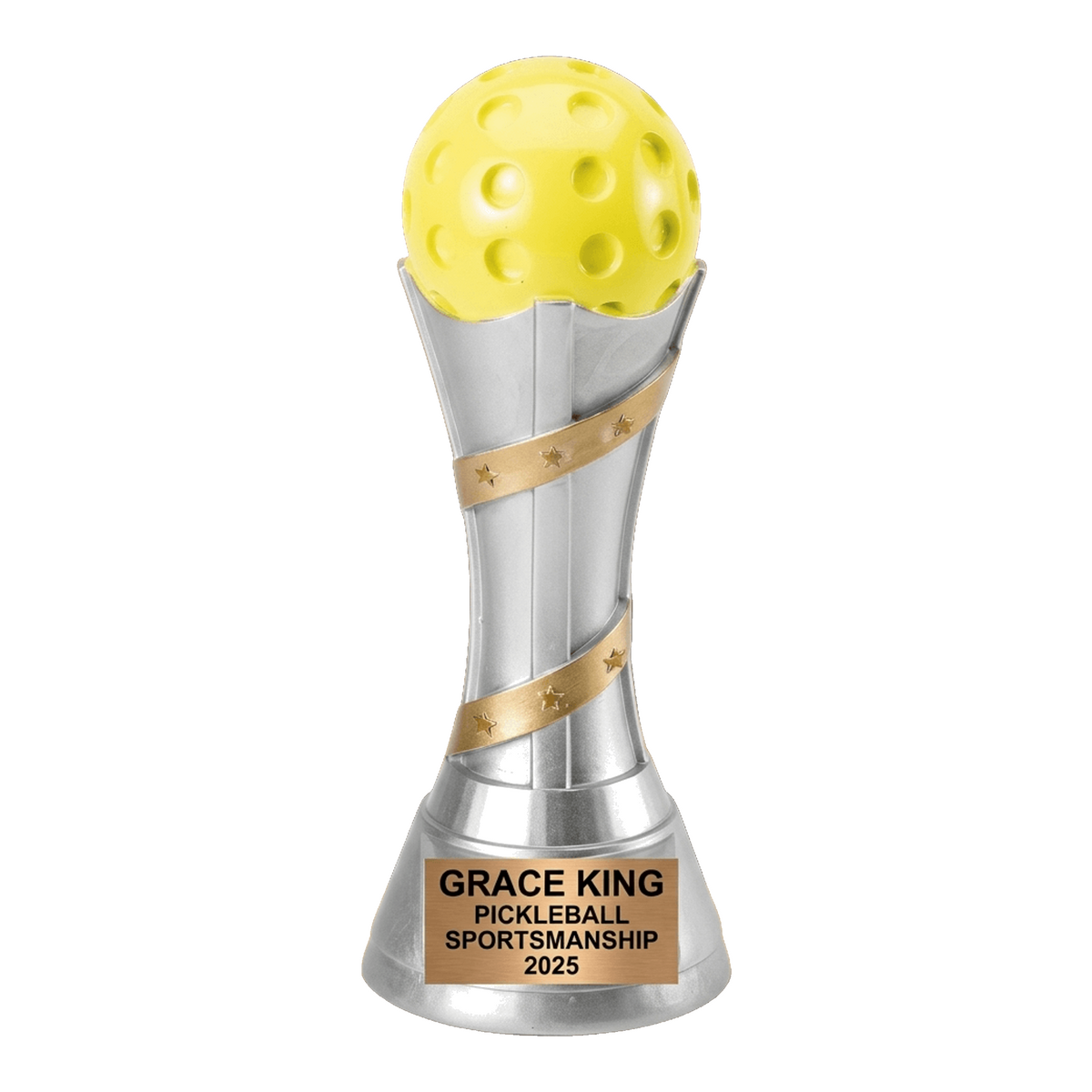 Pickleball Trophy - Personalized Award - Custom Engraved Name Plate - Paddle & Ball
