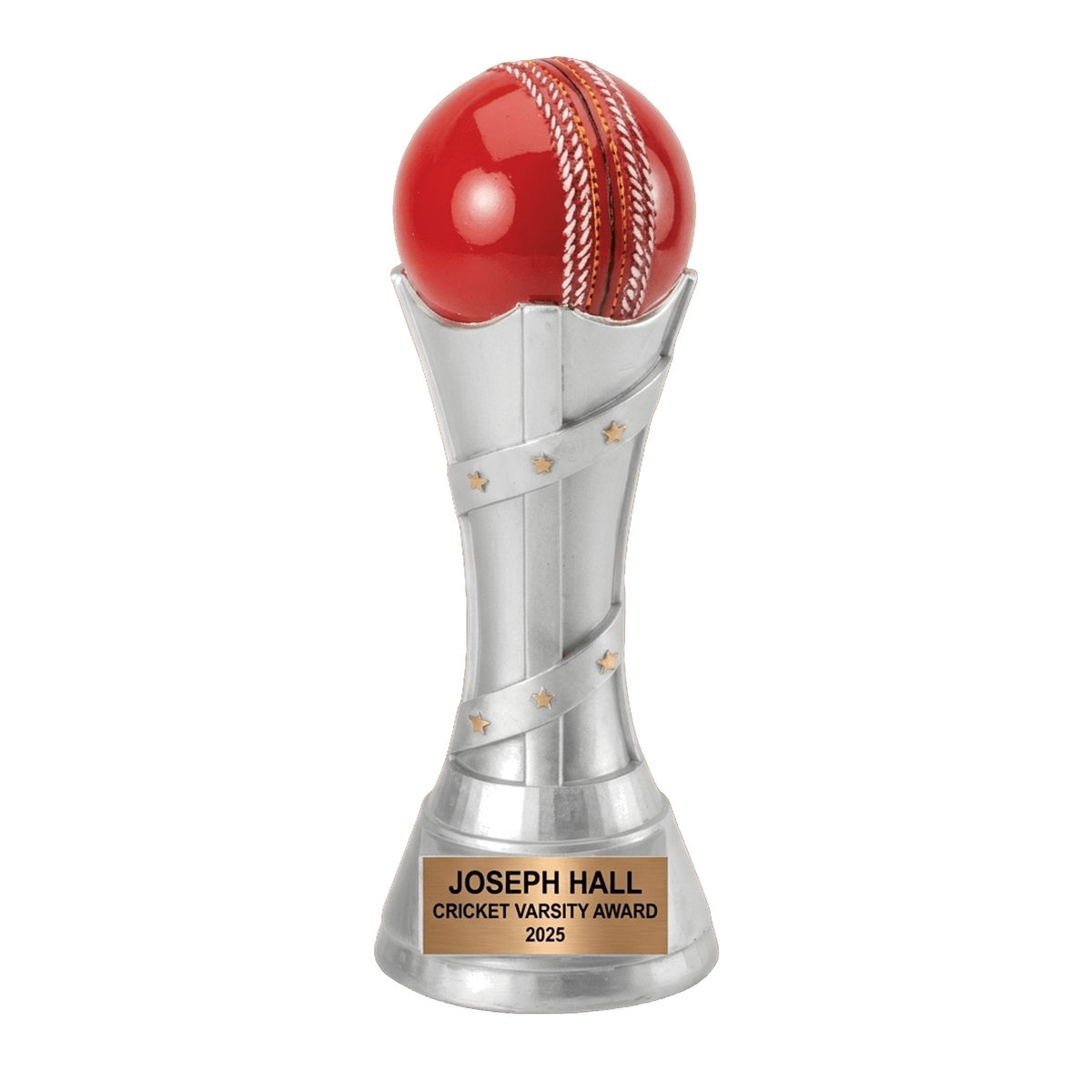 Cricket Trophy - Personalized Cricket Award - Custom Engraved Bat, Ball & Wickets - Medium