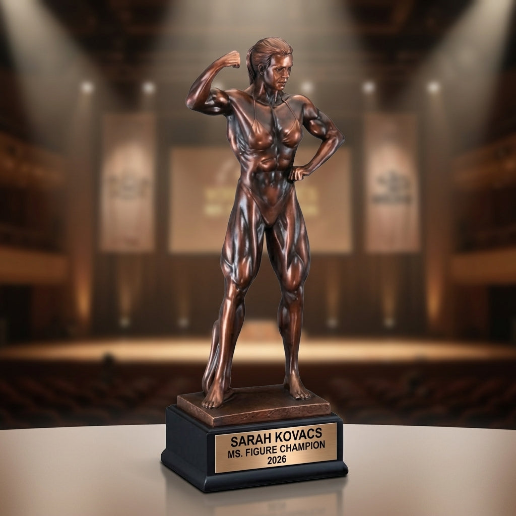 Bodybuilding Trophy Award | Personalized Gift | Custom Engraved | Best Physique | Champion | Fitness Competition | Weightlifting - View 1