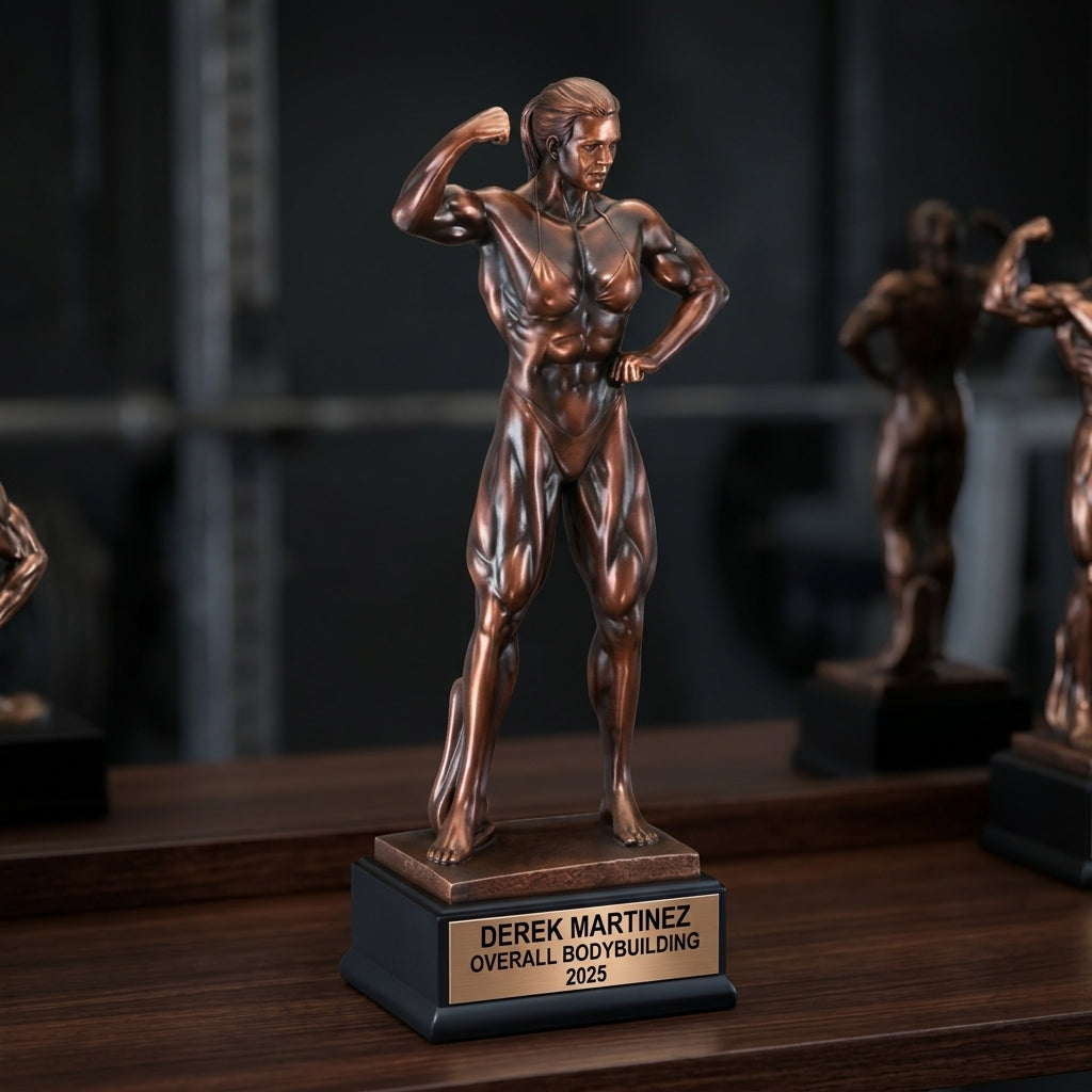 Bodybuilding Trophy Award | Personalized Gift | Custom Engraved | Best Physique | Champion | Fitness Competition | Weightlifting - View 2