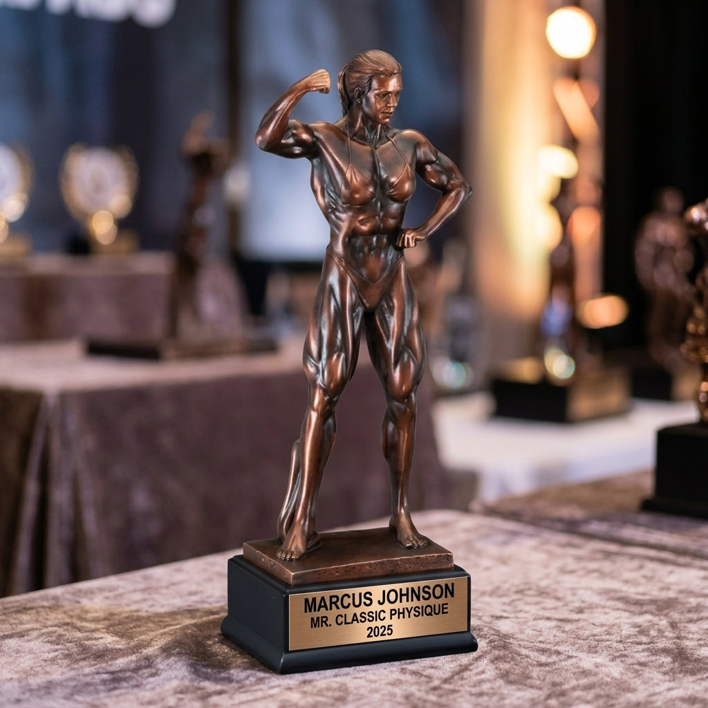 Bodybuilding Trophy Award | Personalized Gift | Custom Engraved | Best Physique | Champion | Fitness Competition | Weightlifting - View 3