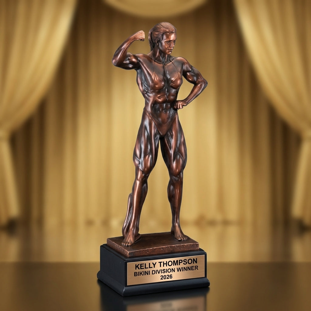 Bodybuilding Trophy Award | Personalized Gift | Custom Engraved | Best Physique | Champion | Fitness Competition | Weightlifting - View 4