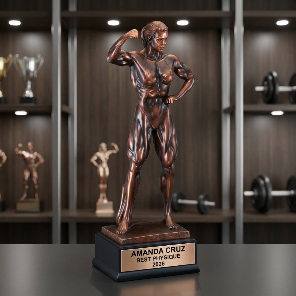 Bodybuilding Trophy Award | Personalized Gift | Custom Engraved | Best Physique | Champion | Fitness Competition | Weightlifting - View 5