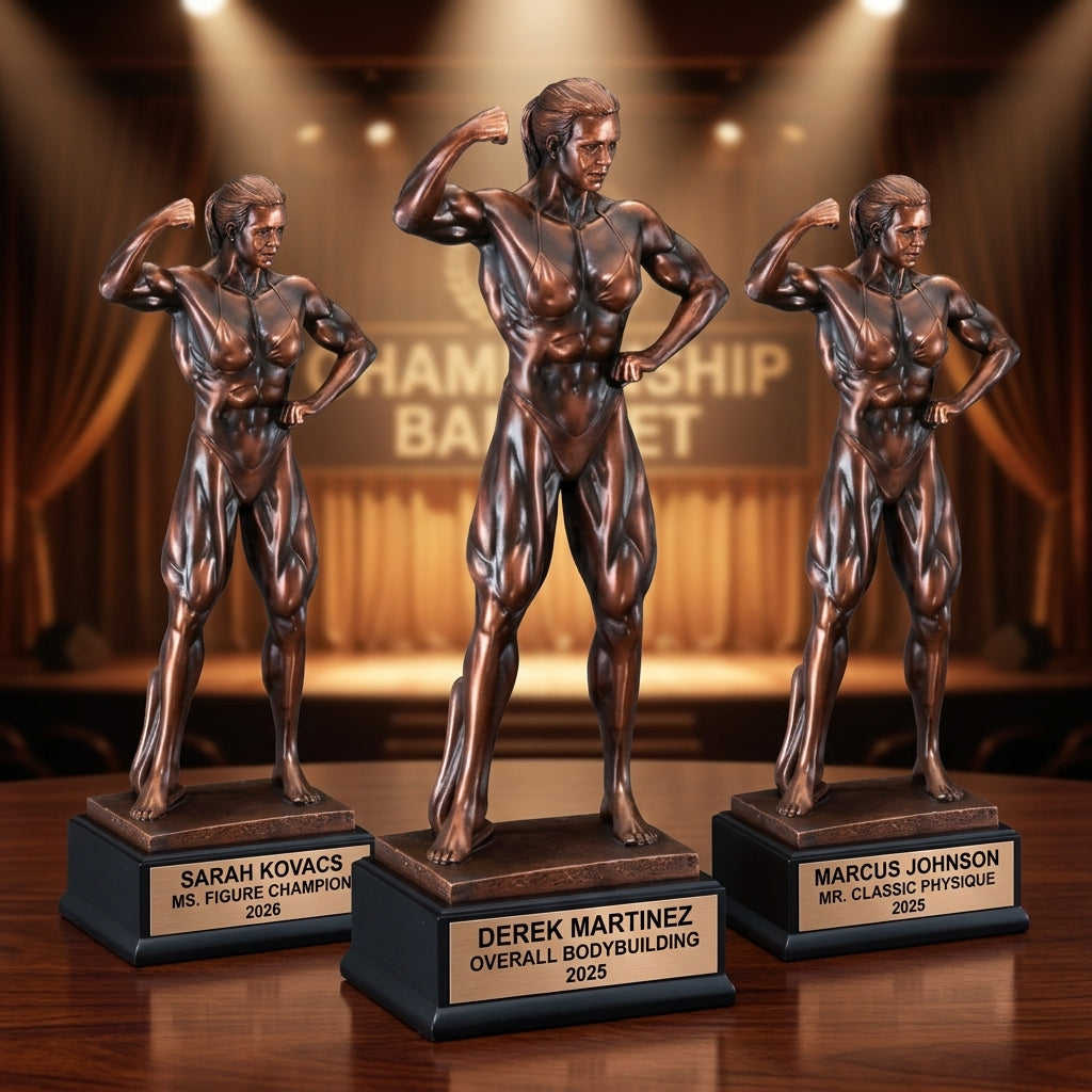 Bodybuilding Trophy Award | Personalized Gift | Custom Engraved | Best Physique | Champion | Fitness Competition | Weightlifting - View 6