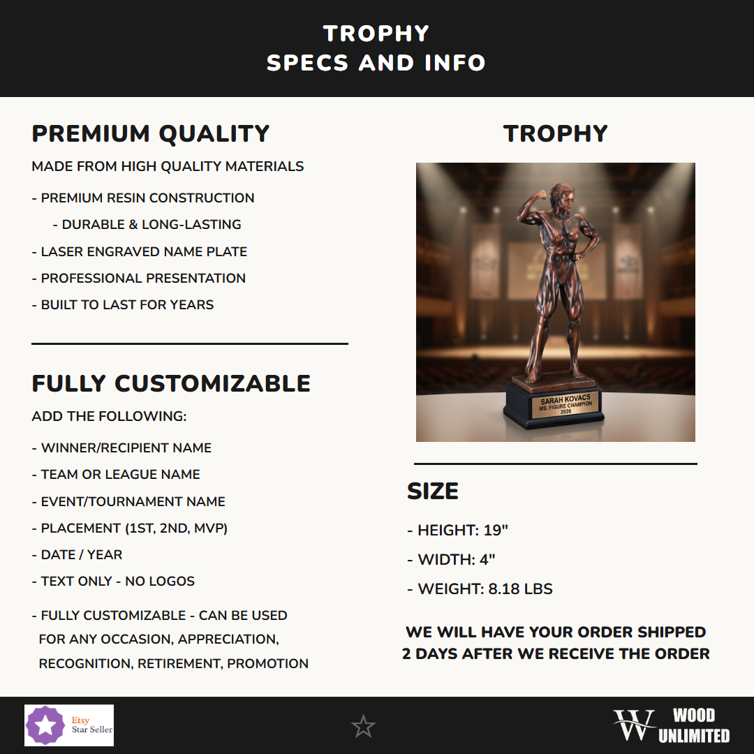 Bodybuilding Victory Resin Trophy