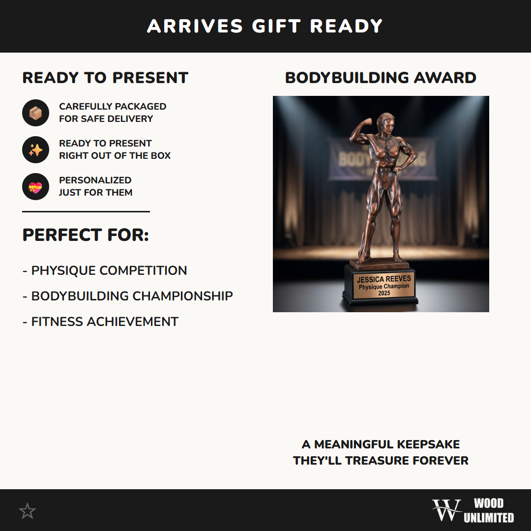Bodybuilding Award - Personalized Trophy - Custom Engraved Name Plate - Fitness Competition Award