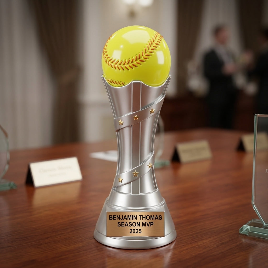 Softball Award Trophy | Personalized | Custom Engraved | Victory Tower Series | Softball Gift - View 2