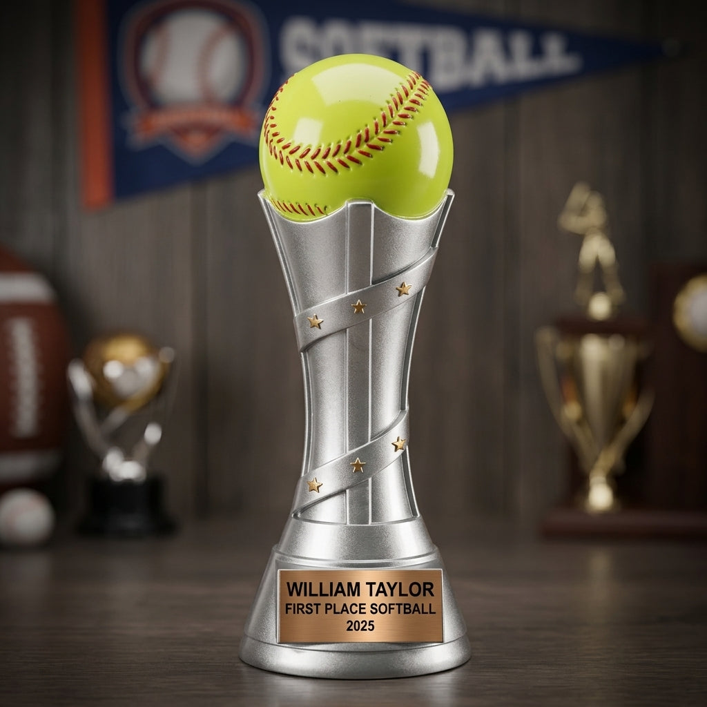 Softball Award Trophy | Personalized | Custom Engraved | Victory Tower Series | Softball Gift - View 3