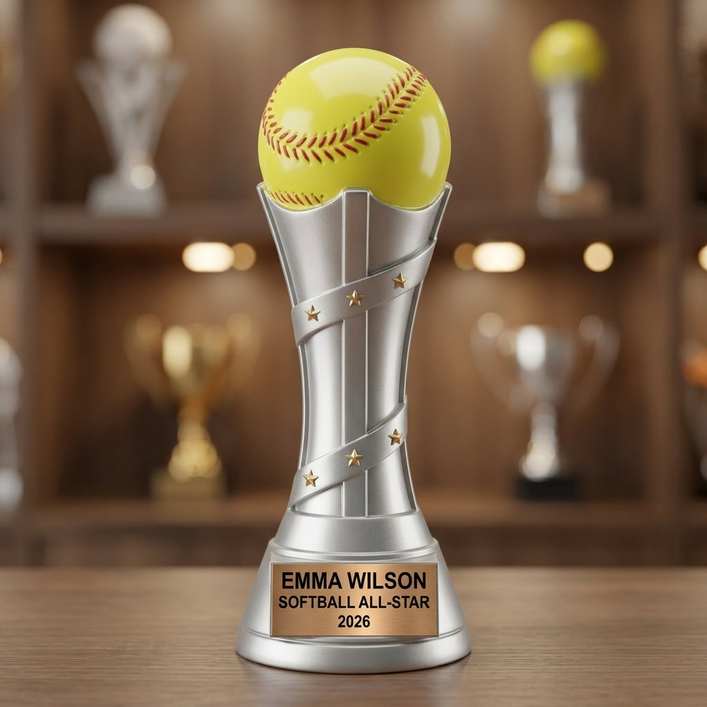 Softball Award Trophy | Personalized | Custom Engraved | Victory Tower Series | Softball Gift - View 4