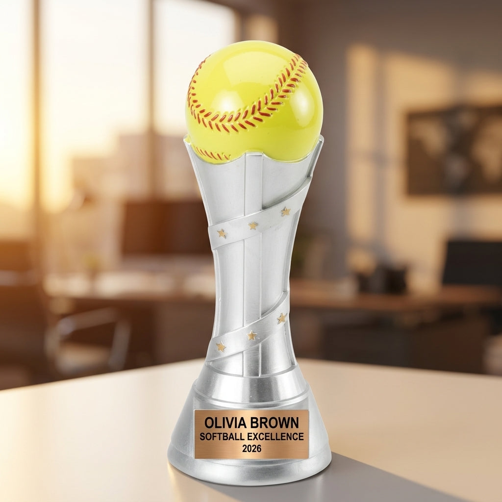 Softball Award Trophy | Personalized | Custom Engraved | Victory Tower Series | Softball Gift - View 5