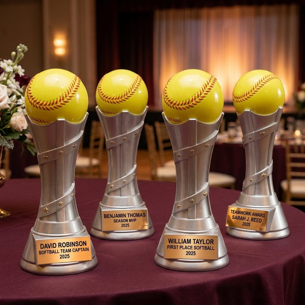 Softball Award Trophy | Personalized | Custom Engraved | Victory Tower Series | Softball Gift - View 6