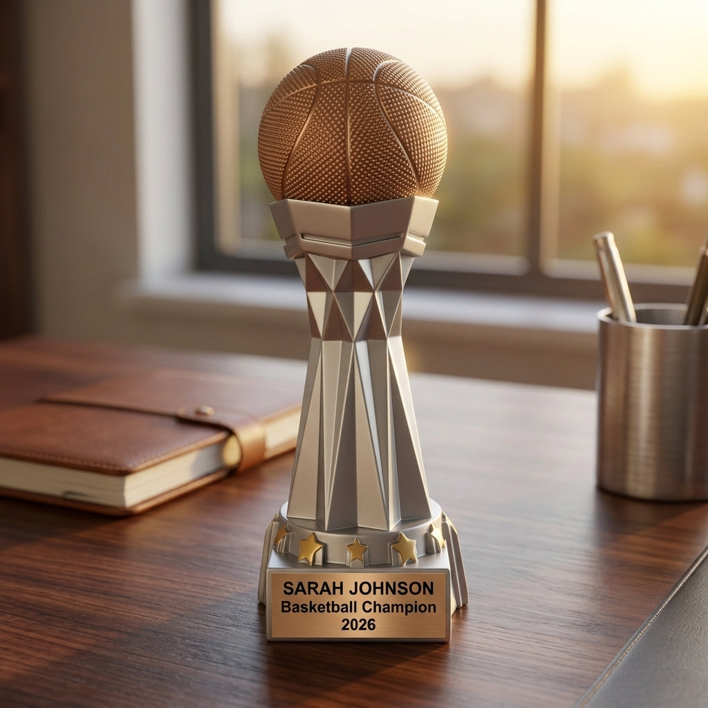 Basketball Award Trophy | Personalized | Custom Engraved Name Plate | Basketball Gift | Sports Award | Team Trophy - View 5