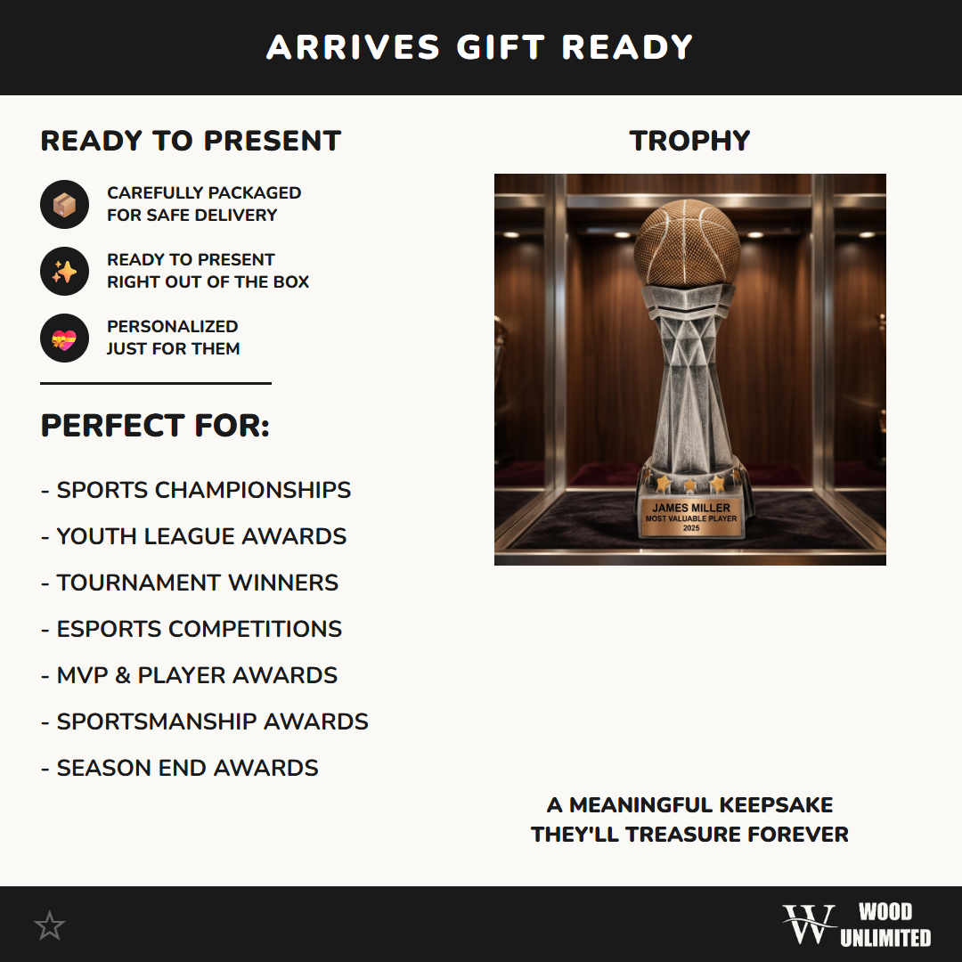 Basketball Award Trophy | Personalized | Custom Engraved Name Plate | Basketball Gift | Sports Award | Team Trophy