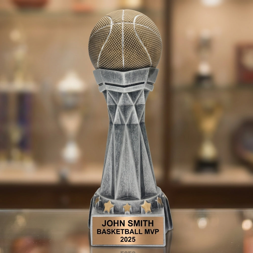 Basketball Award Trophy | Personalized | Custom Engraved | Basketball Gift | Sports Award | Team Trophy | End of Season - View 1