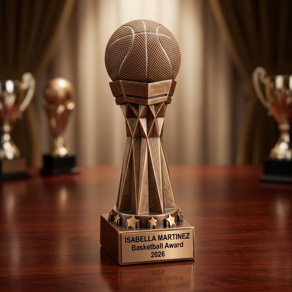 Basketball Award Trophy | Personalized | Custom Engraved | Basketball Gift | Sports Award | Team Trophy | End of Season - View 2