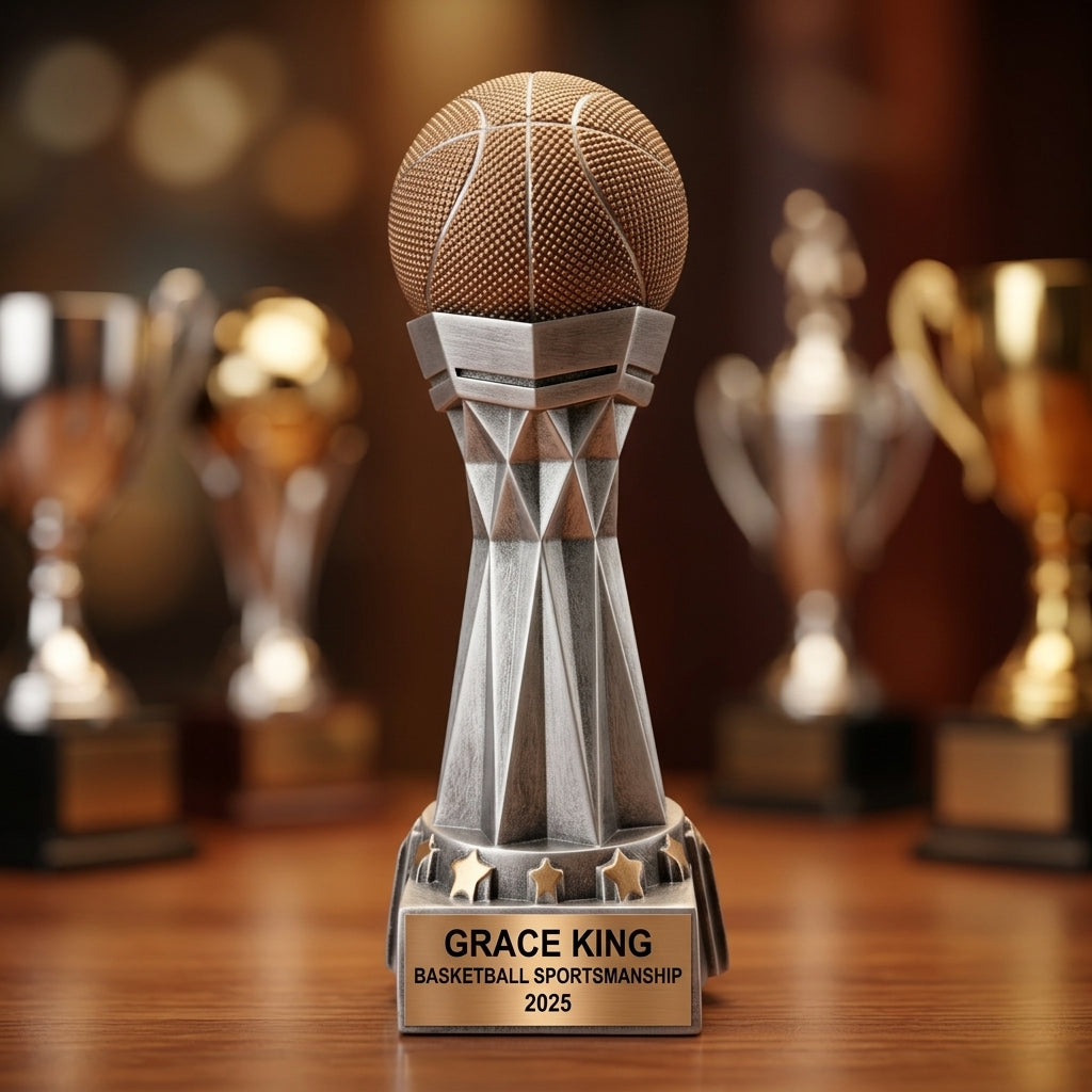 Basketball Award Trophy | Personalized | Custom Engraved | Basketball Gift | Sports Award | Team Trophy | End of Season - View 4