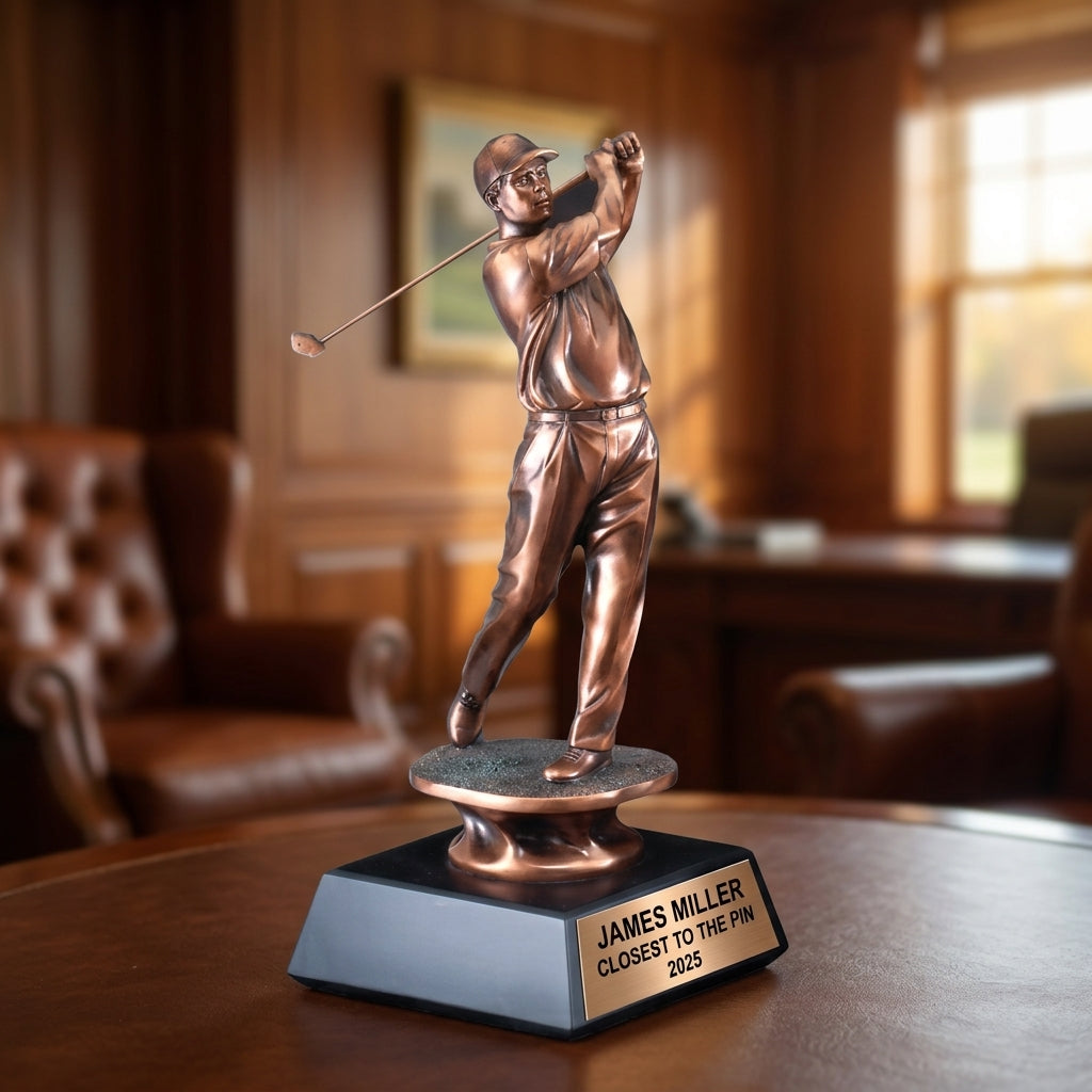 Golf Award Trophy | Personalized | Custom Engraved | Golf Tournament Champion | Golfer Gift | Hole in One Award - View 4