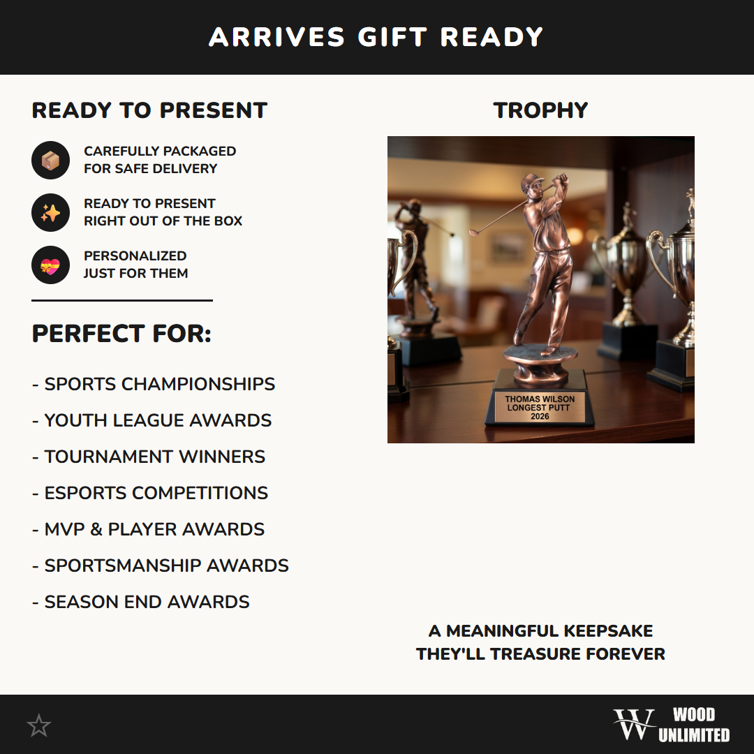 Golf Award Trophy | Personalized | Custom Engraved | Golf Tournament Champion | Golfer Gift | Hole in One Award