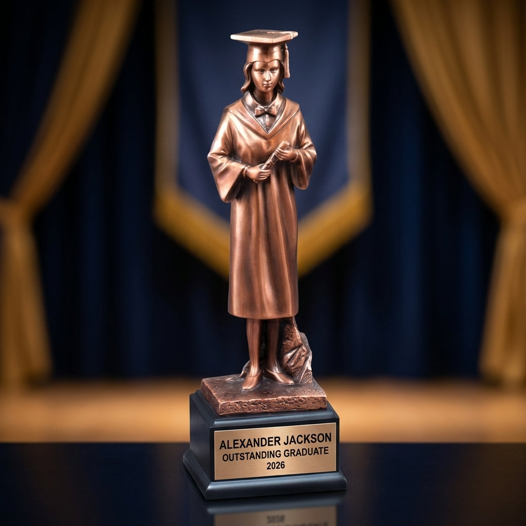 Graduation Award Trophy | Personalized | Custom Engraved | Academic Achievement | Class of 2024 | Valedictorian Gift - View 1
