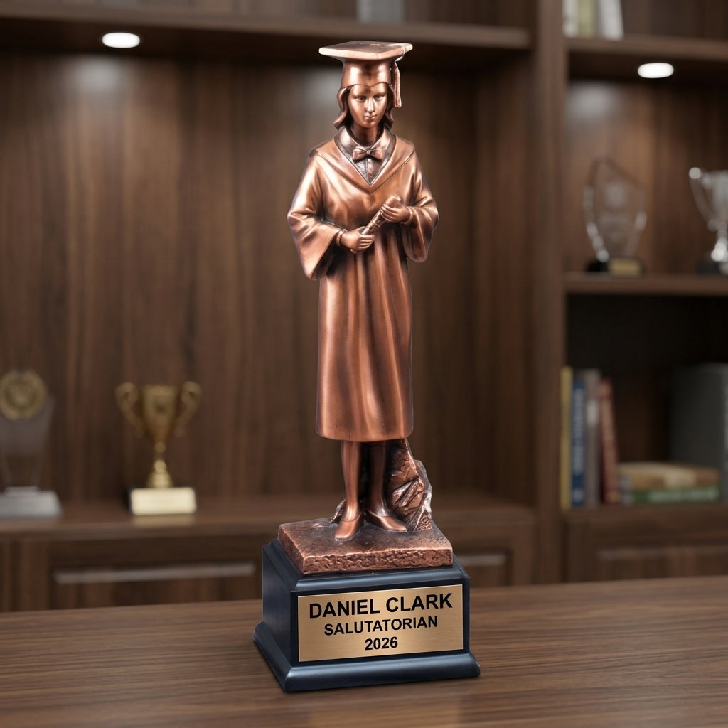 Graduation Award Trophy | Personalized | Custom Engraved | Academic Achievement | Class of 2024 | Valedictorian Gift - View 2
