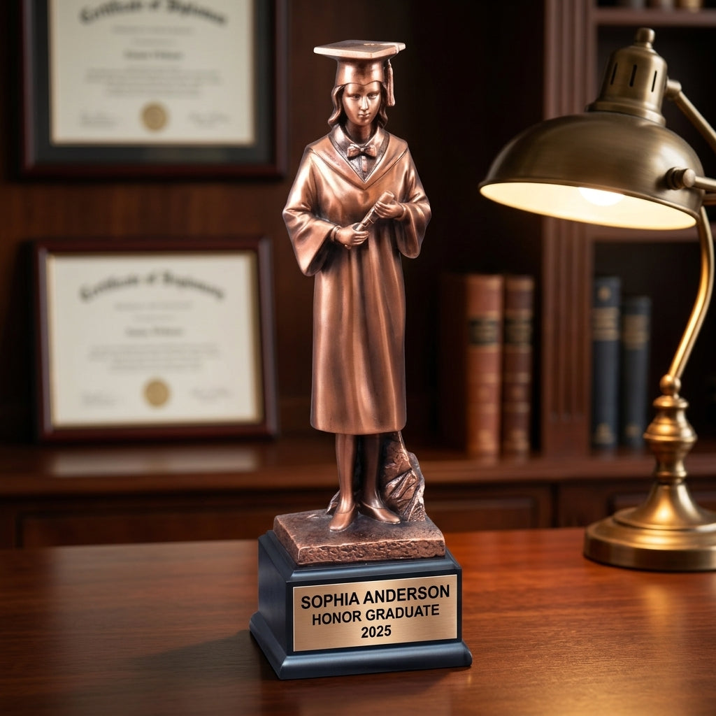 Graduation Award Trophy | Personalized | Custom Engraved | Academic Achievement | Class of 2024 | Valedictorian Gift - View 3