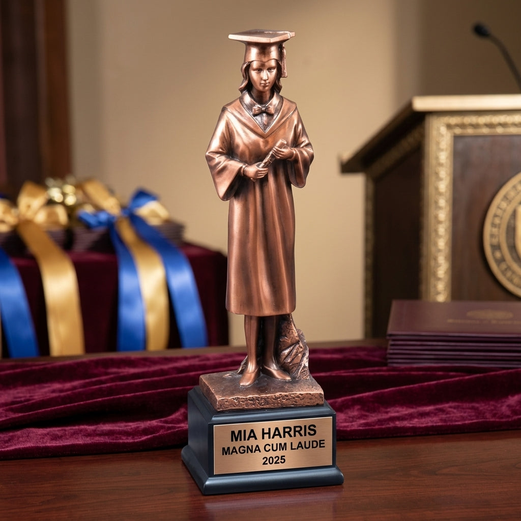 Graduation Award Trophy | Personalized | Custom Engraved | Academic Achievement | Class of 2024 | Valedictorian Gift - View 4