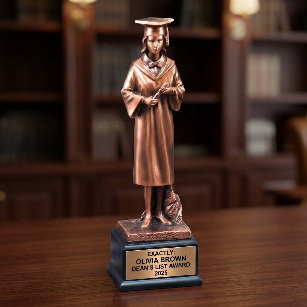 Graduation Award Trophy | Personalized | Custom Engraved | Academic Achievement | Class of 2024 | Valedictorian Gift - View 5