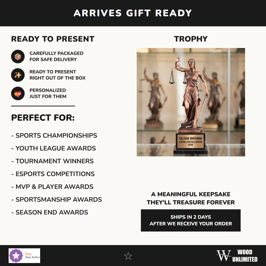Lady Justice Award Gift Ready — perfect for the occasion