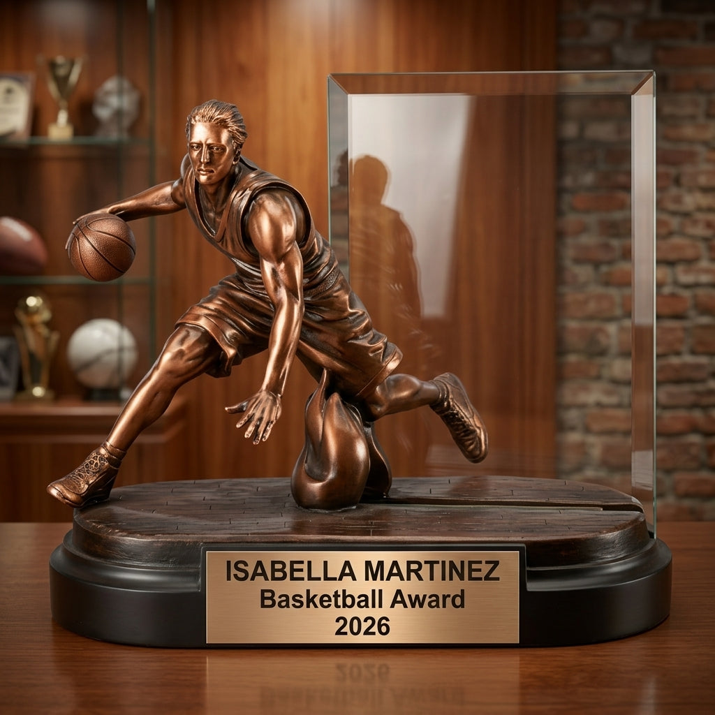 Basketball Award Trophy | Personalized | Custom Engraved | Championship | Basketball Gift | Team Trophy | Player Award - View 3