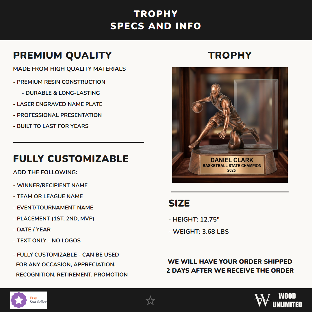 Basketball Victory Resin Trophy 12.75"