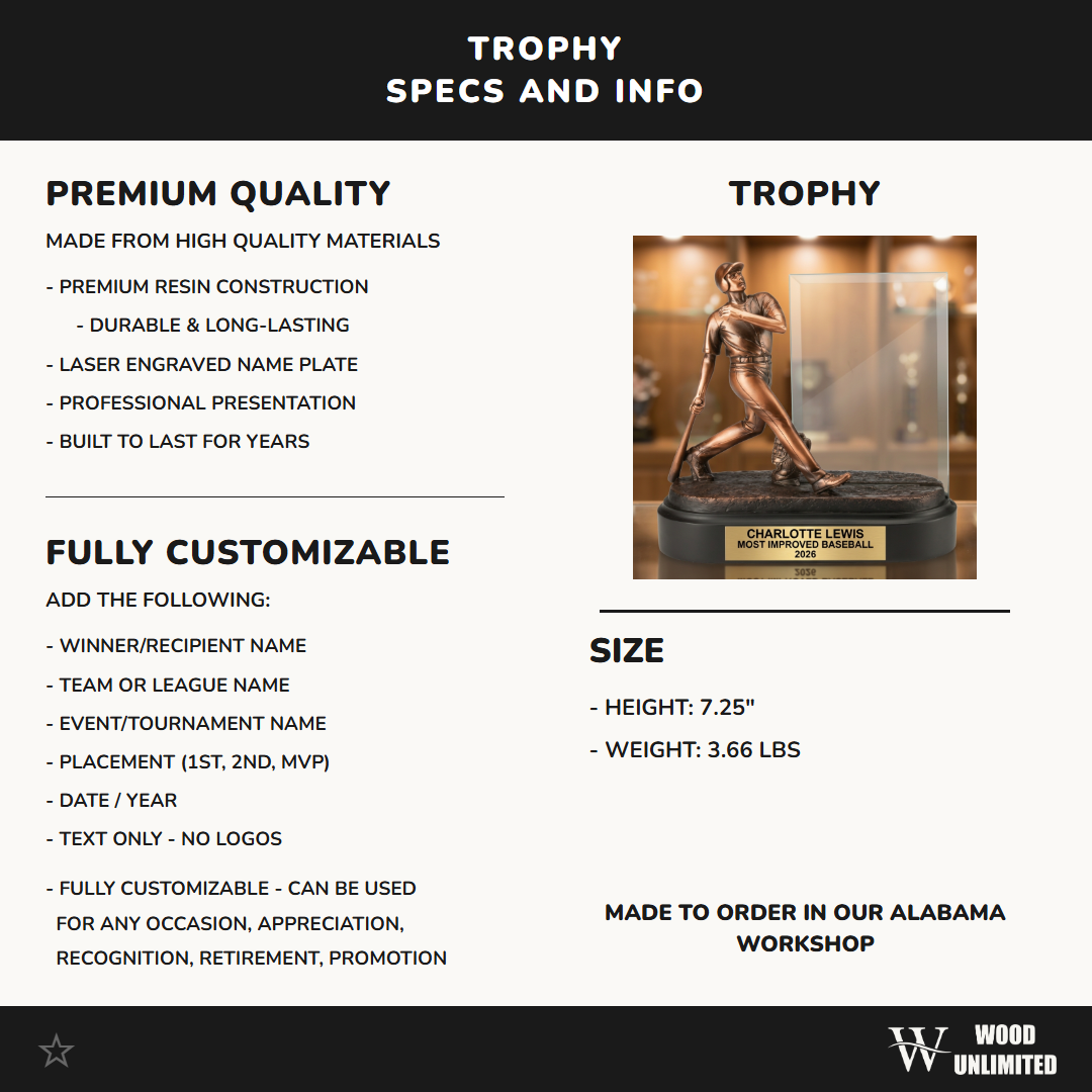 Personalized | Baseball Award | Custom Engraved | Baseball Trophy | Personalized Award | Youth Baseball | MVP Gift | Coach Award