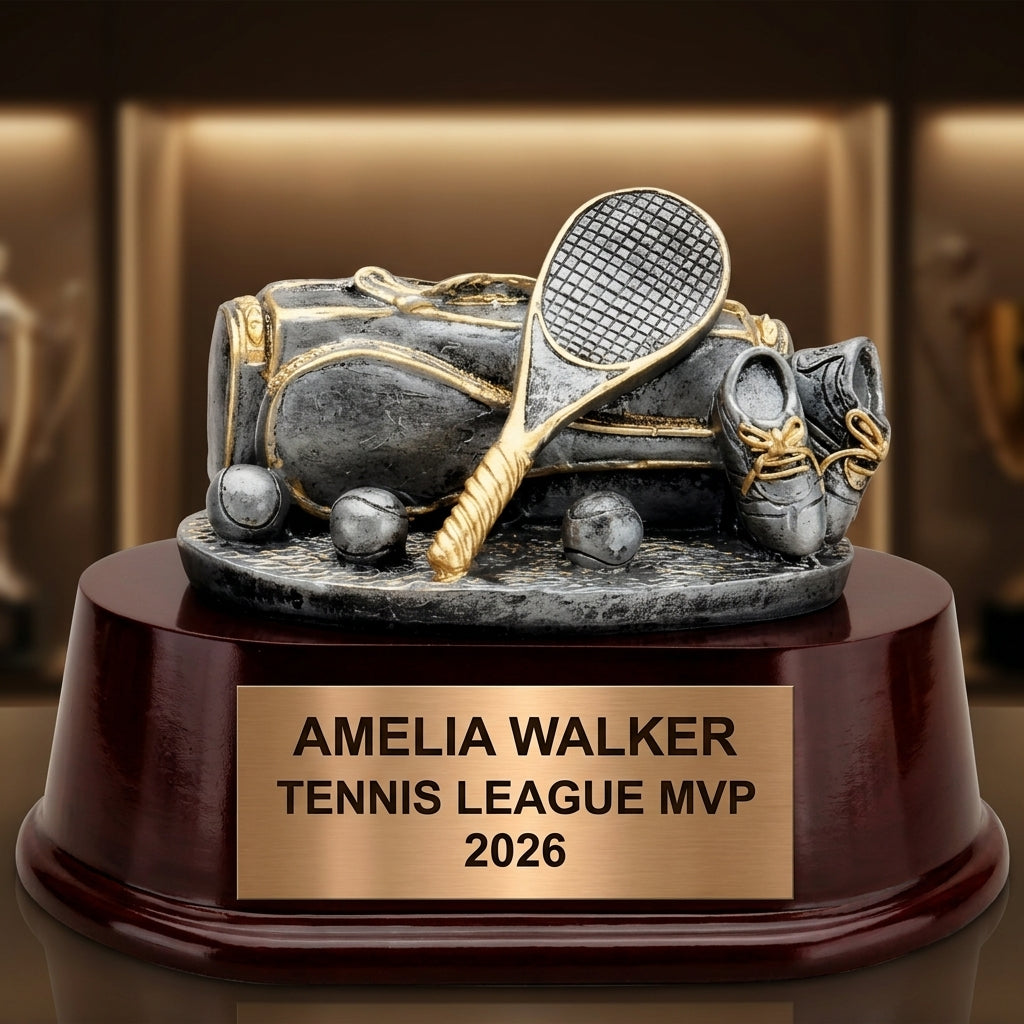 Personalized | Tennis Award | Custom Engraved | Tennis Trophy | Personalized Tennis | Engraved Tennis | Tennis Coach Gift - View 1
