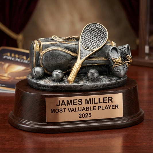 Personalized | Tennis Award | Custom Engraved | Tennis Trophy | Personalized Tennis | Engraved Tennis | Tennis Coach Gift - View 2
