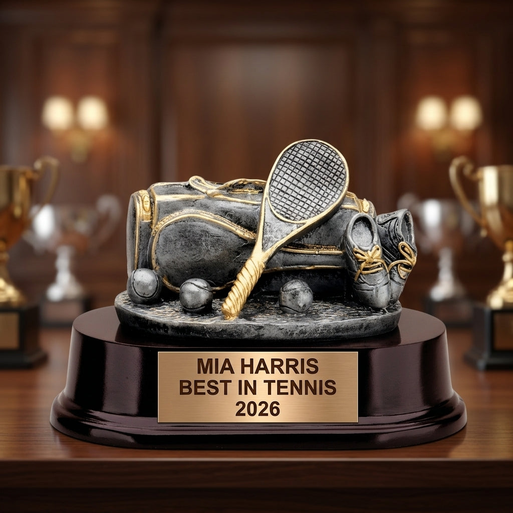 Personalized | Tennis Award | Custom Engraved | Tennis Trophy | Personalized Tennis | Engraved Tennis | Tennis Coach Gift - View 4