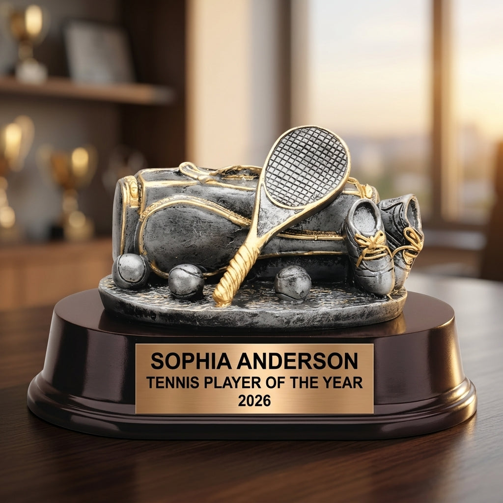 Personalized | Tennis Award | Custom Engraved | Tennis Trophy | Personalized Tennis | Engraved Tennis | Tennis Coach Gift - View 5