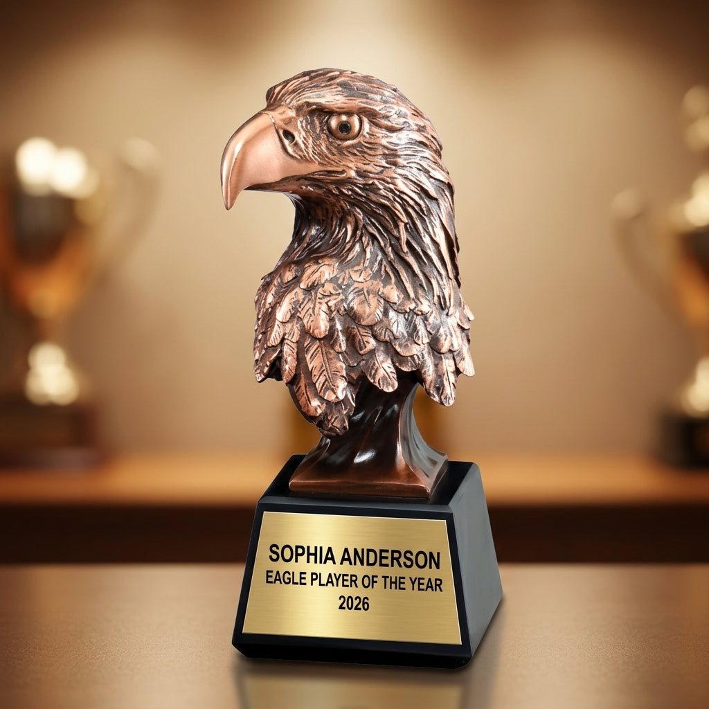 Personalized | Eagle Award | Custom Engraved | Eagle Trophy | Award Recognition | Patriotic Gift | Military Veteran | Corporate Employee - View 1